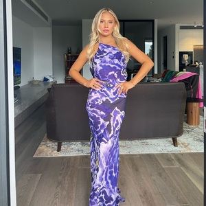 Rat & Boa One Shoulder Long Simonetta Dress Size Medium